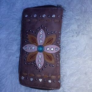 Brown Embellished Wallet